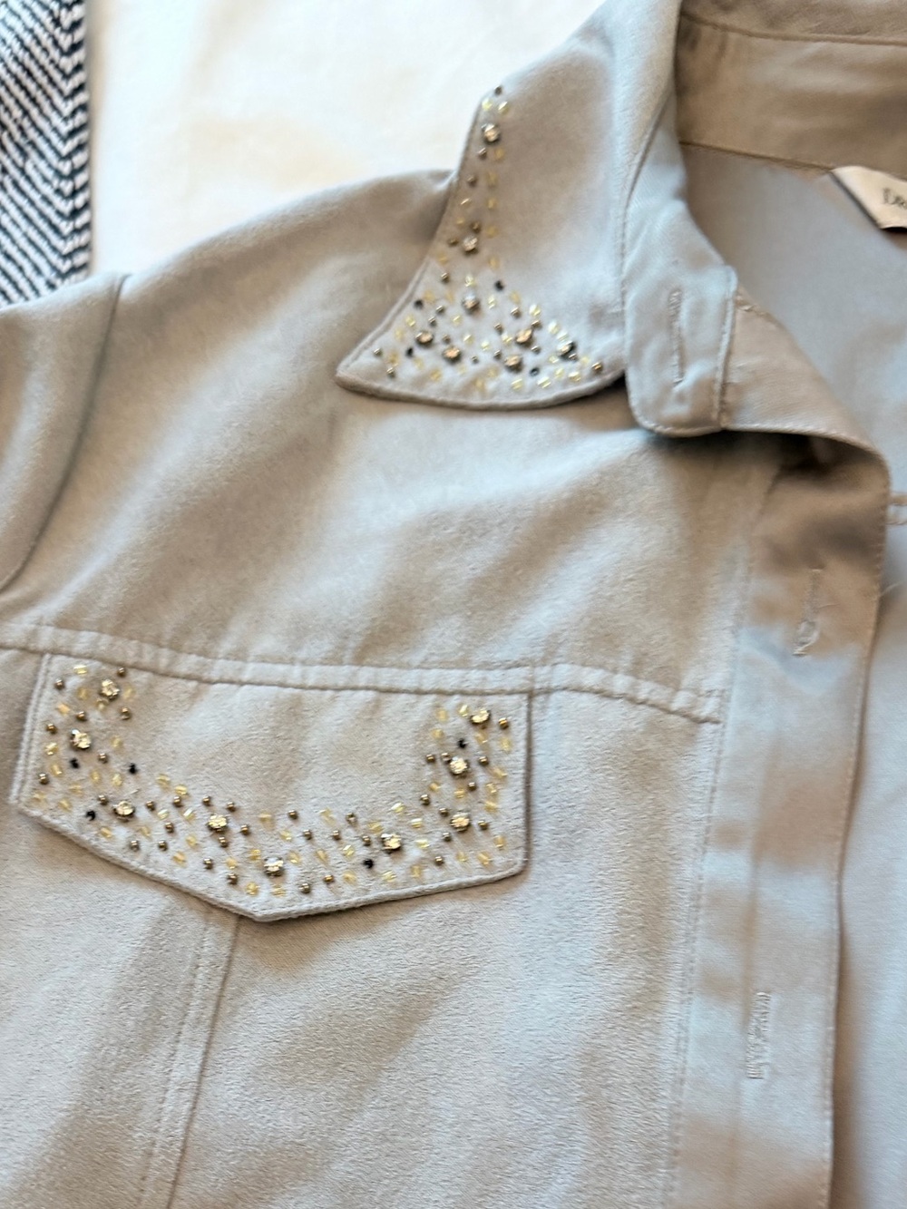 Wide-Leg Button-Front Set in Taupe - Picture 6 of 12